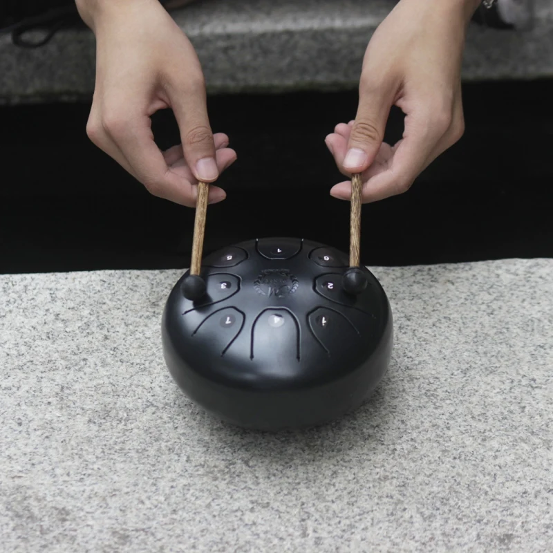 Mini 8-Tone Steel Tongue Drum Portable Drum C Key Hand Pan 5.5 Inch Tongue Drum With Mallets Carry Bag Percussion Instrument