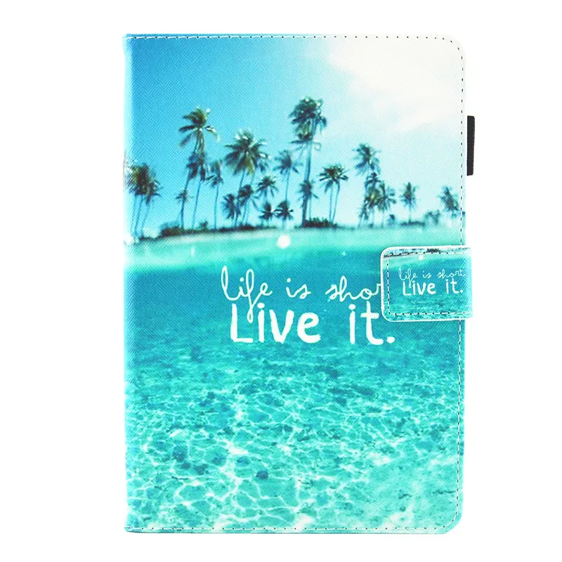 Live it Чехол для iPad Mini, чехол с мультяшным единорогом, пляжный, PU, флип, кожаный чехол, чехол для iPad Mini5 Mini 4 3 2 1, чехол s Funda - Цвет: Live it