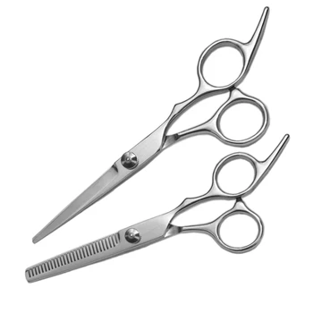 

2Pcs Professional Hairdressing Scissors Set Including Flat Cut/ Leather Bag/Bangs Artifact/Pointed Comb Scissors