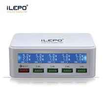 ILEPO, ЖК-дисплей, QC 3.0USB, зарядное устройство для мобильного телефона, быстрая зарядка, зарядное устройство для телефона, зарядная станция Qualcomm Quick Charge 3,0