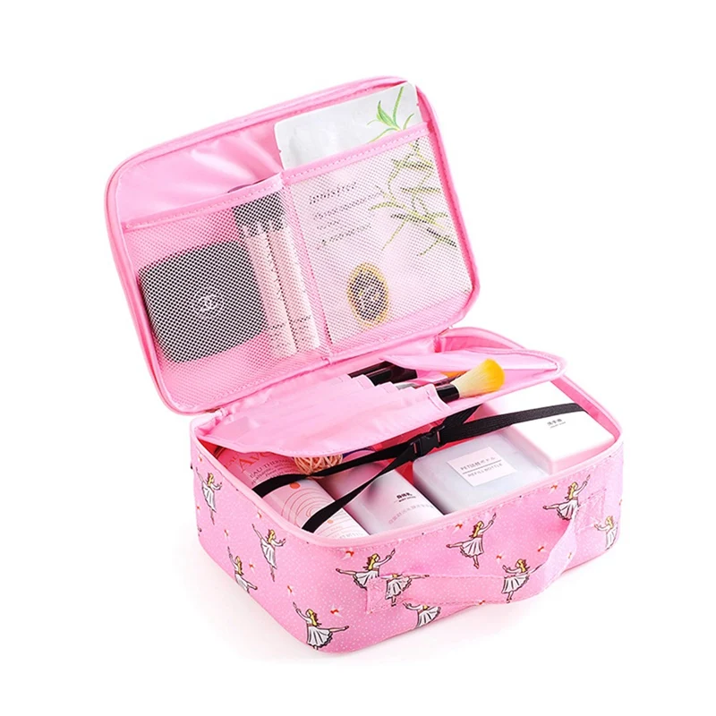 D1 1 PC Printed Makeup Bag Portable Zipper Makeup Bag Large Capacity Women Cosmetic Storage Travel Make Up Bag Dropship New Arrival - Цвет: D1
