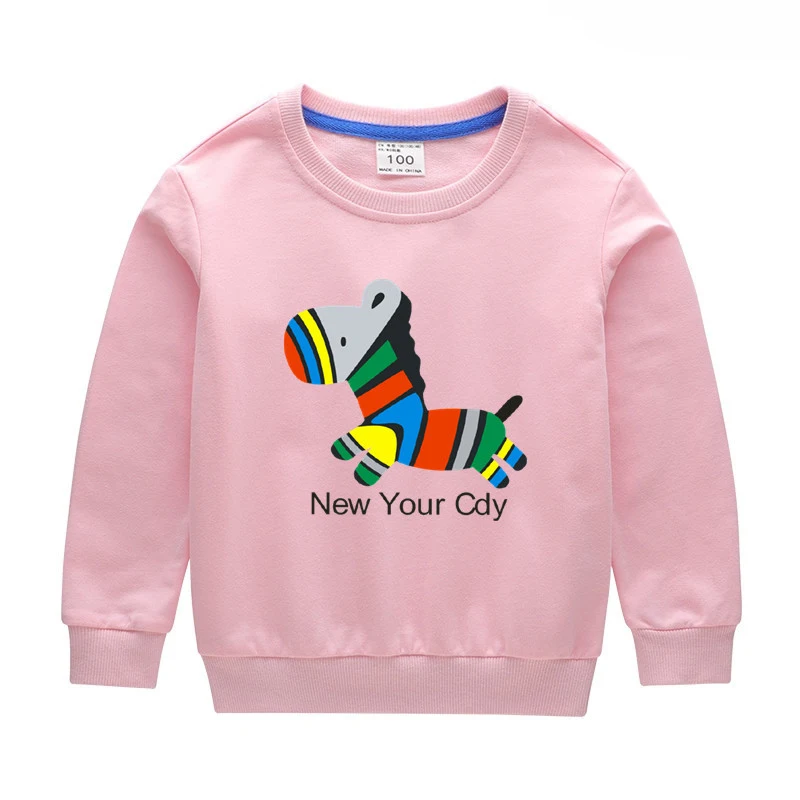 Pink Детская одежда из хлопка; Коллекция года; сезон весна-осень; детская одежда с героями мультфильмов; толстовки для мальчиков; модная одежда с длинными рукавами для девочек - Цвет: Pink