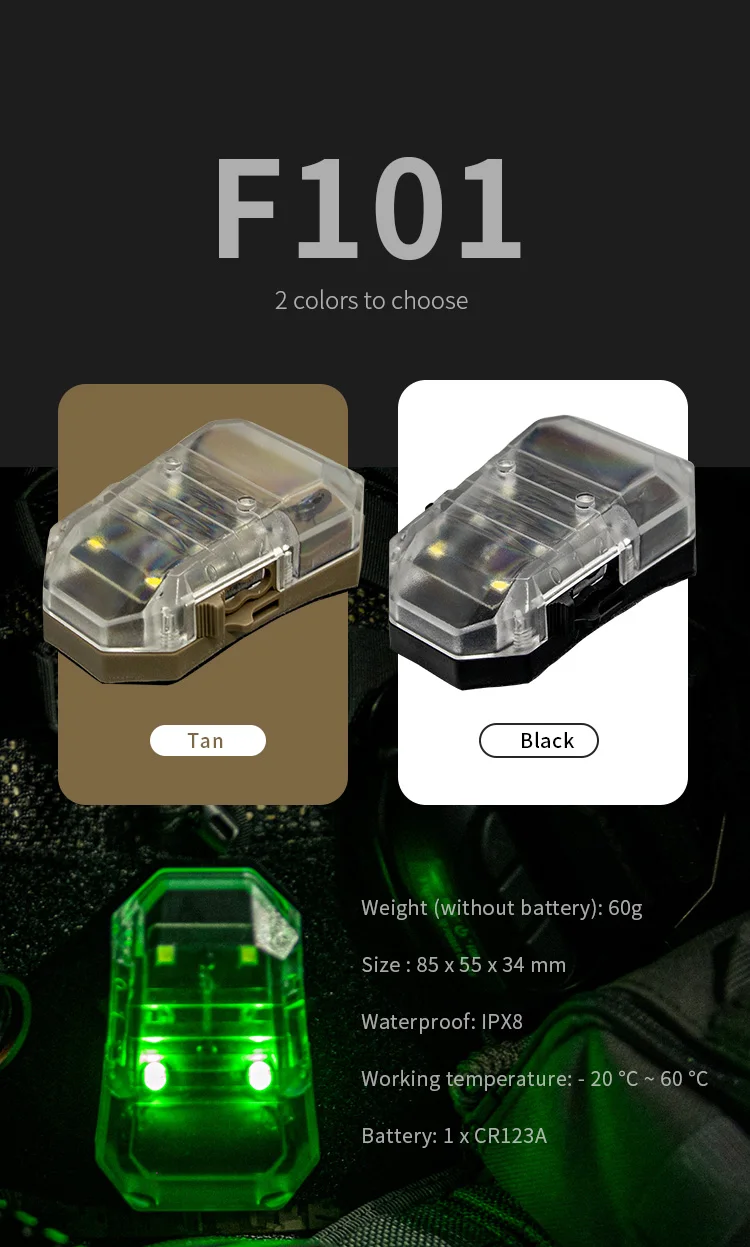 FASTヘルメット用 LEDライト + IFF IR ビーコン TANカラー Amazon.com: 5 in 1 Light Tactical Helmet IFF Light，Survival