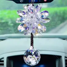 Shiny Rhinestone Flower Pendant Car Review Mirror Hanging Ornament Auto Interior Decor Automobile carros Gift Boutique New Hot