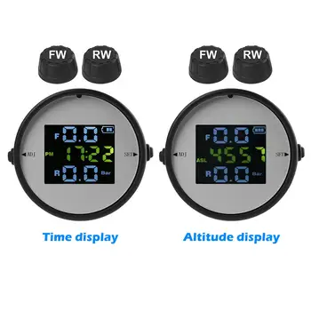 

VODOOL LCD Motorcycle TPMS Tire Pressure Monitoring Alarm System with 2 External Sensors Motorcycle safety alert dropshipping