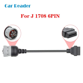 

Free Shipping High Quality J1708 6Pin Diesel female to OBD2 16Pin Female Car Diagnostic Tool Adapter Converter Cable
