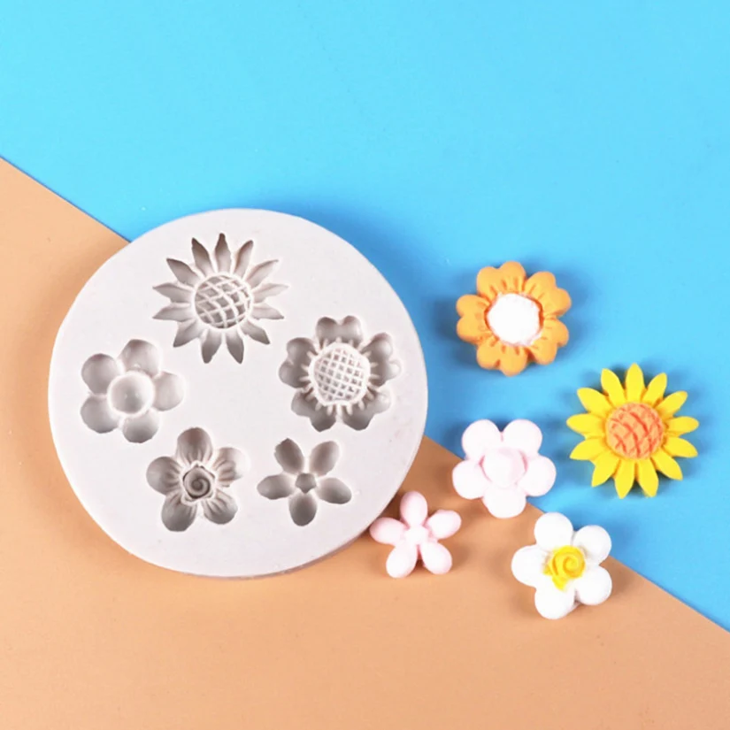 Daisy Wild Chrysanthemum Rose Flower Silicone Mold Sugarcraft Chocolate Cupcake Baking Mold Fondant Cake Decorating Tools