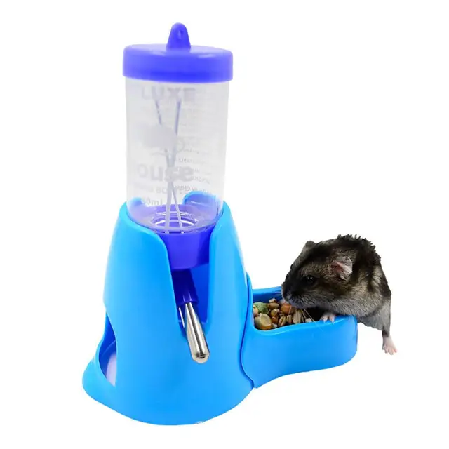 Hamster Drinker Feeder Automatic Kettle Three-in-one Feed Water Supplies Drinking Water Mini Bowl Pot Holder Water Bottle Small