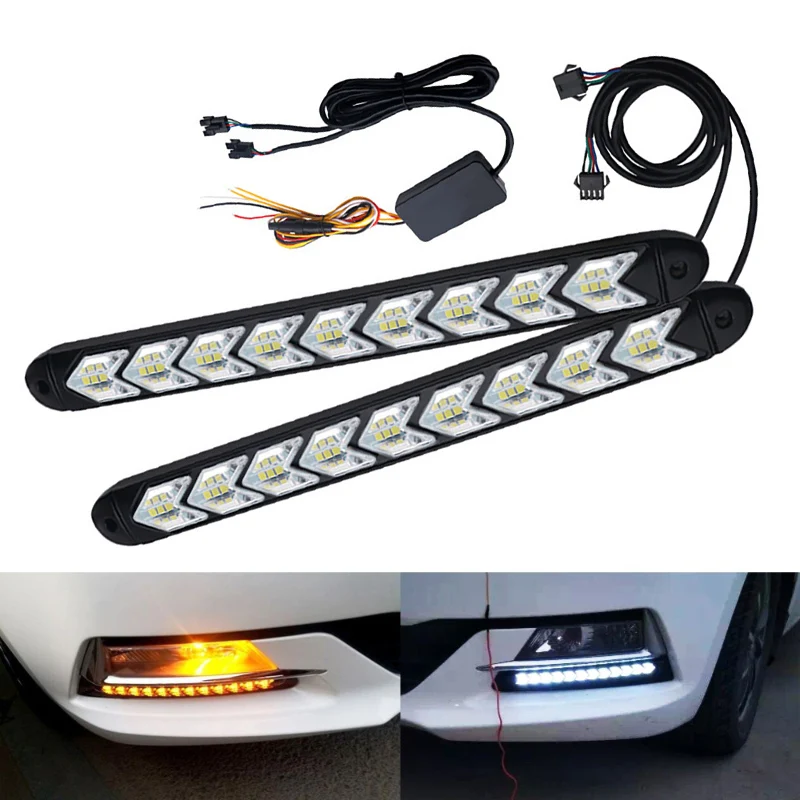 

DERI 2pcs Day Running Light Signal Light Car Daylight 6 9 12 LEDs Headlight DRL 12W 18W 24W 12V Lamp Waterproof Brake Lamp