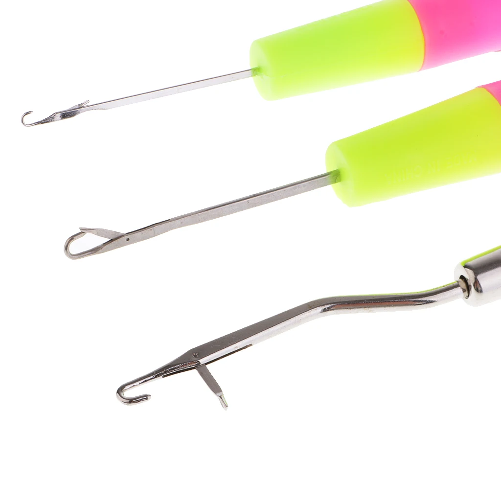 5pcs/Set Crochet Latch Hook Lock Needles For Micro Braid Needle Dread Lock Hair Weaving Crochet Needles Dreading Hooks Tool