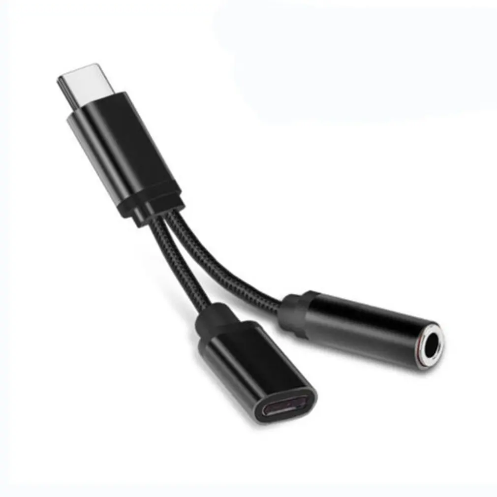 2 в 1 Usb-c type C до 3,5 мм разъем Aux аудио кабель зарядный кабель адаптер для наушников Тип C до 3,5 мм разъем/Тип C аудио кабель
