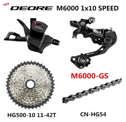 M6000GS 500-10 42T Shimano DEORE M6000 Группа Комплект горного велосипеда MTB 1x10-Speed 11-42T M6000 задний переключатель рычаг переключения передач - Цвет: M6000GS 500-10 42T