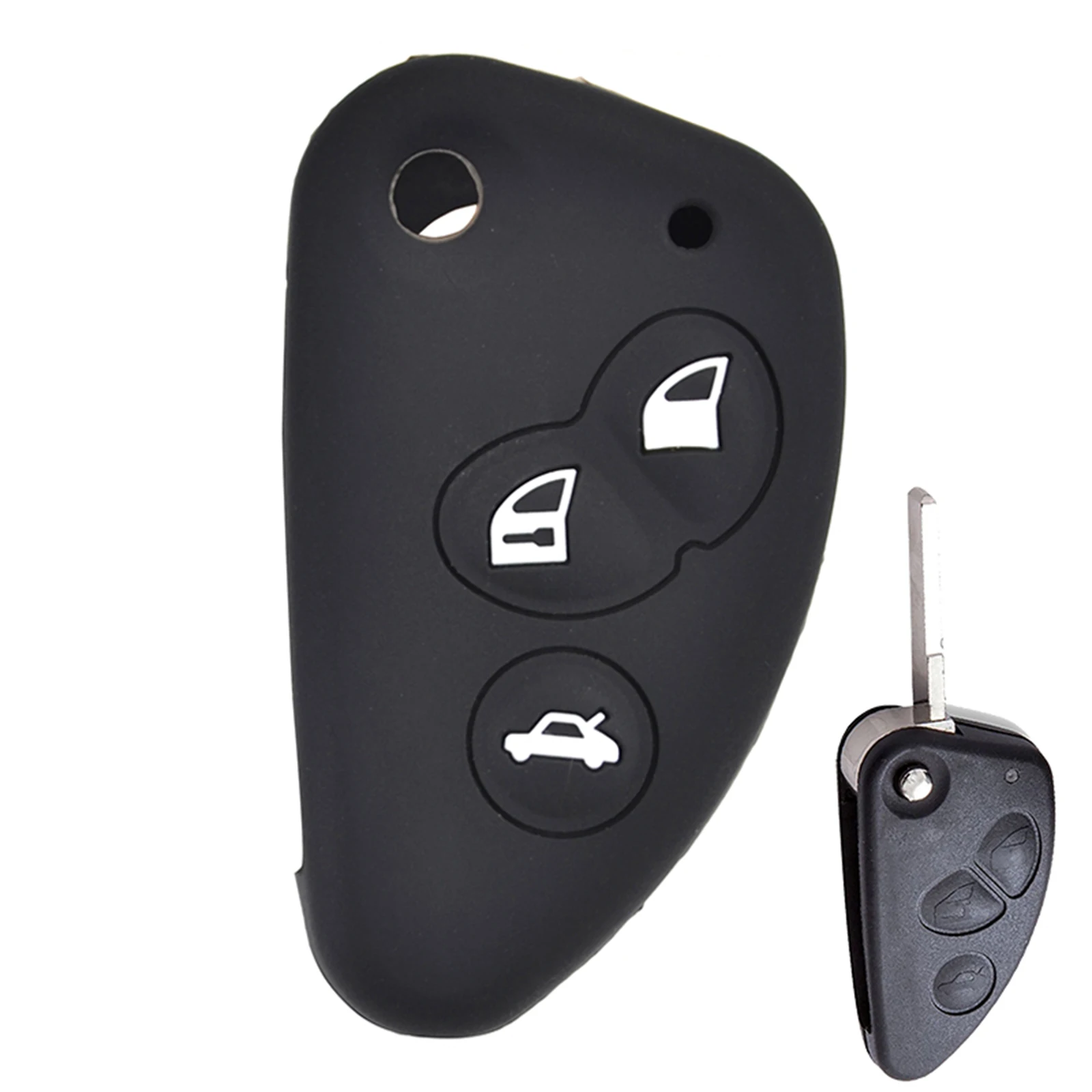 

For Alfa Romeo 147 156 166 Gt Jtd Ts Car Styling Holder Protector 3 Button Silicone Remote Flip Key Cover Case Fob Shell Rubber