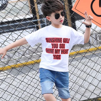 

2020 new child wear sports suit fashion letter printingT-shirt tops shorts summer boy clothes 3-11Quality kids clothing hot sale