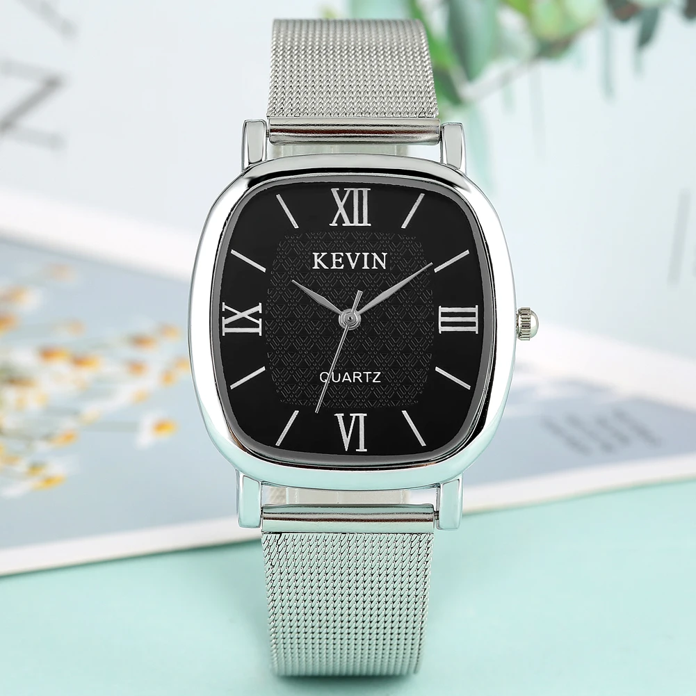 

KEVIN Casual Women's Watch Stainless Steel Band Artificial Quartz Wrist Watch for Couple Elegant Watch for Girlfriend