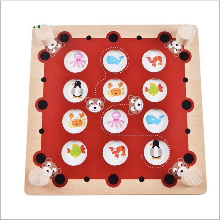 

Bear ji yi qi Wooden Matching Game Desktop Parent And Child Interactive Children'S Educational Toy
