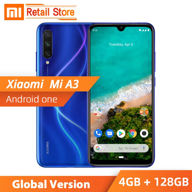 Глобальная версия Xiaomi Mi A3 4 Гб 128 ГБ Snapdragon 665 смартфон телефон CC9e CC 9E 48MP 32MP
