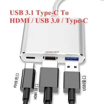 

USB 3.1 Type-C to HDMI USB 3.0 Multiport Adapter docking station for Nintendo Switch macbook Asus samsung huawei other PC laptop