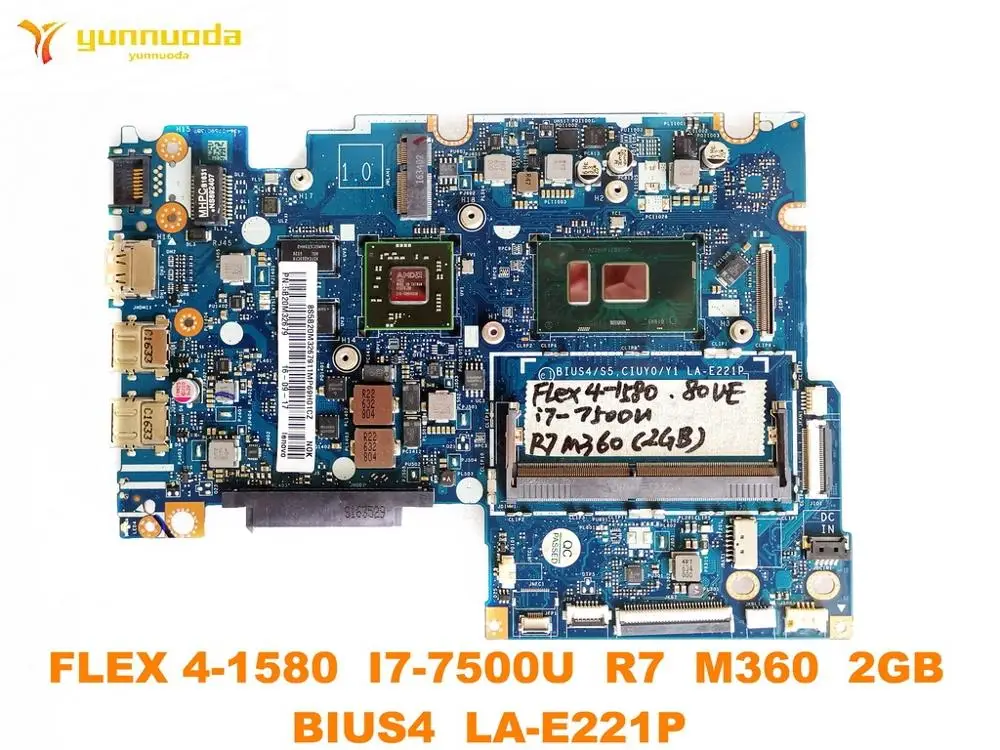 Оригинальный Для Lenovo Yoga510-14ikb flex-4-1480 ноутбук материнская плата FLEX 4-1580 I7-7500U R7 M360 2 Гб