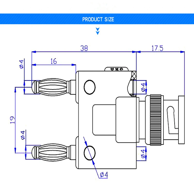 Hantek BNC Banana Plug Adapter Oscilloscope Tools Multimeter Accessories HT311 Dual-Jack Female Coaxial Connector oscilloscope probe