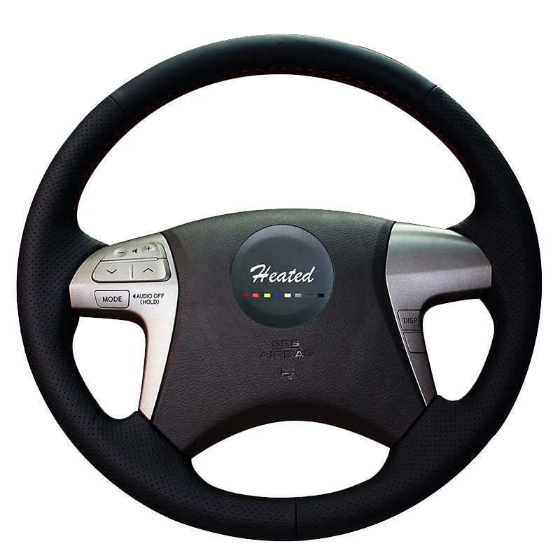 Оплетка из дышащей кожи с подогревом для Toyota Highlander 2009 2014 Camry 2007 2011|wheel cover braid|cover on