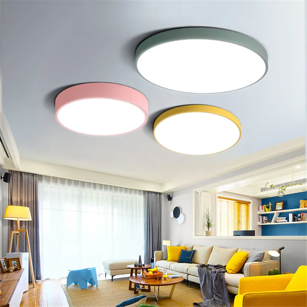 

Ultrathin LED modern ceiling light round Iron Acrylic indoor lamp kitchen bedroom porch decoration lighting fixture AC85-265V