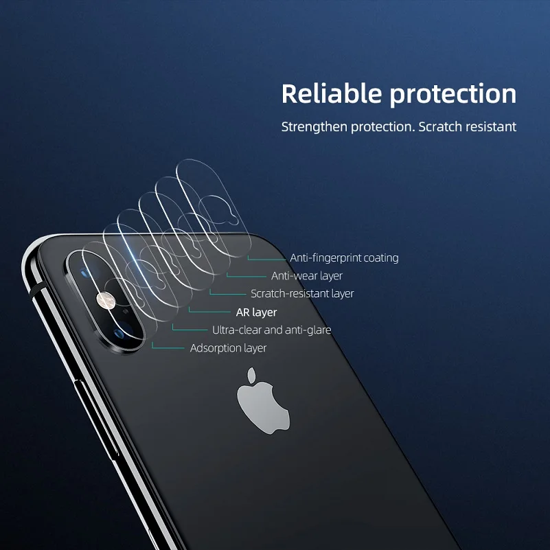 2 шт задняя камера Объектив Закаленное стекло для iPhone X протектор для iPhone XS Max камера протектор HD Прозрачная пленка AR для iPhone XS