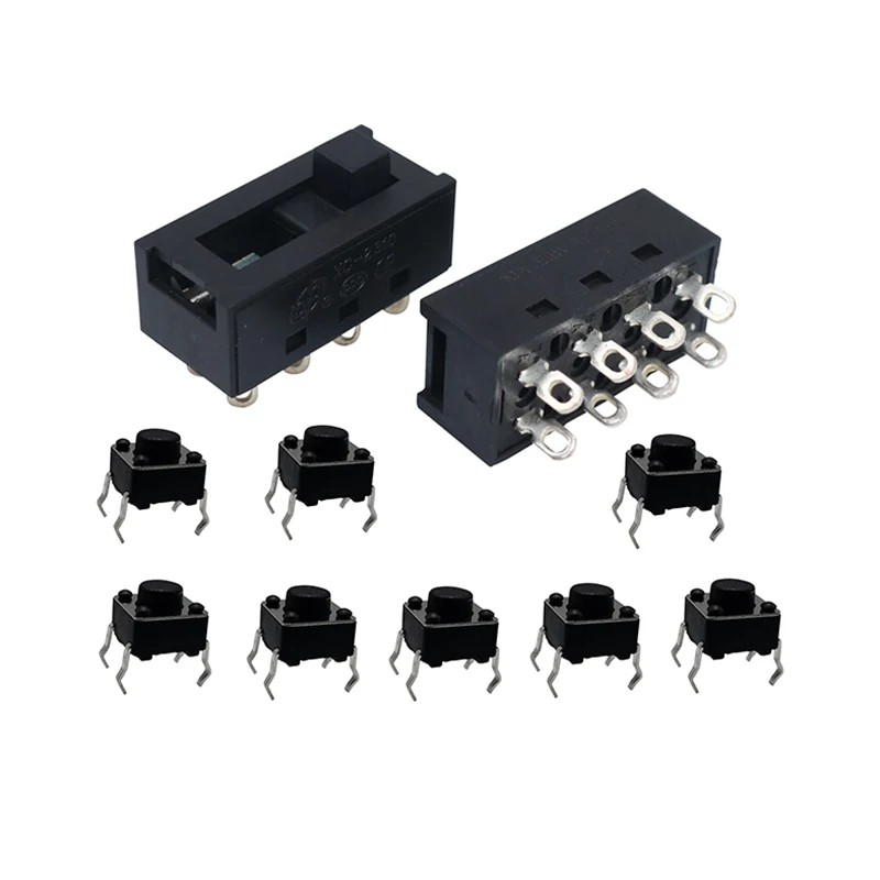 

5 pcs Button Switch Push 10x15mm SPST 2/6Pin 3A 250V KCD11 Snap-in On/Off Boat Rocker Switch 10MM*15MM Black Red and White