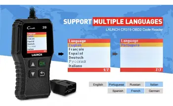 

LAUNCH Creader CR319 Full OBDII/EOBD Code Reader Scanner Multilingual CR319 Car Diagnostic Tool PK ELM 327 CR3001