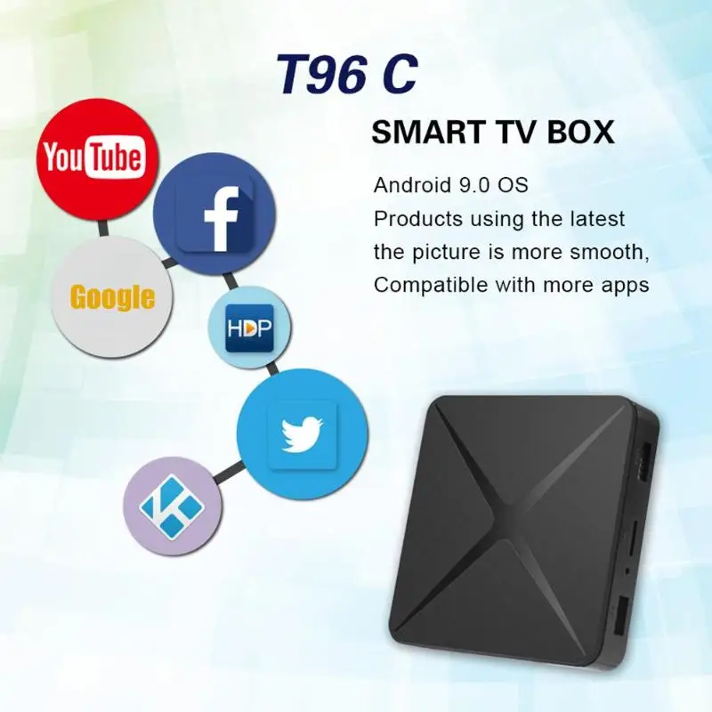 T96C Android 7,1 1+ 8G Amlogic S905W четырехъядерный 2,4 ГГц Wifi 3D ТВ-приставка поддержка работы онлайн видео и офисного программного обеспечения