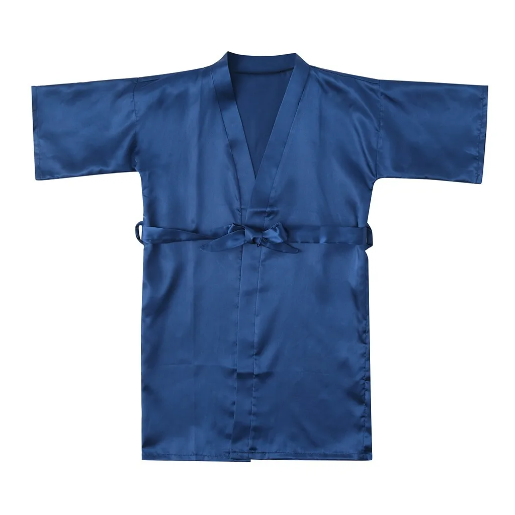 Satin Clothes Toddler Solid Kimono Baby Bathrobe Kids Sleepwear Girls Robes Silk Girls Coat&jacket