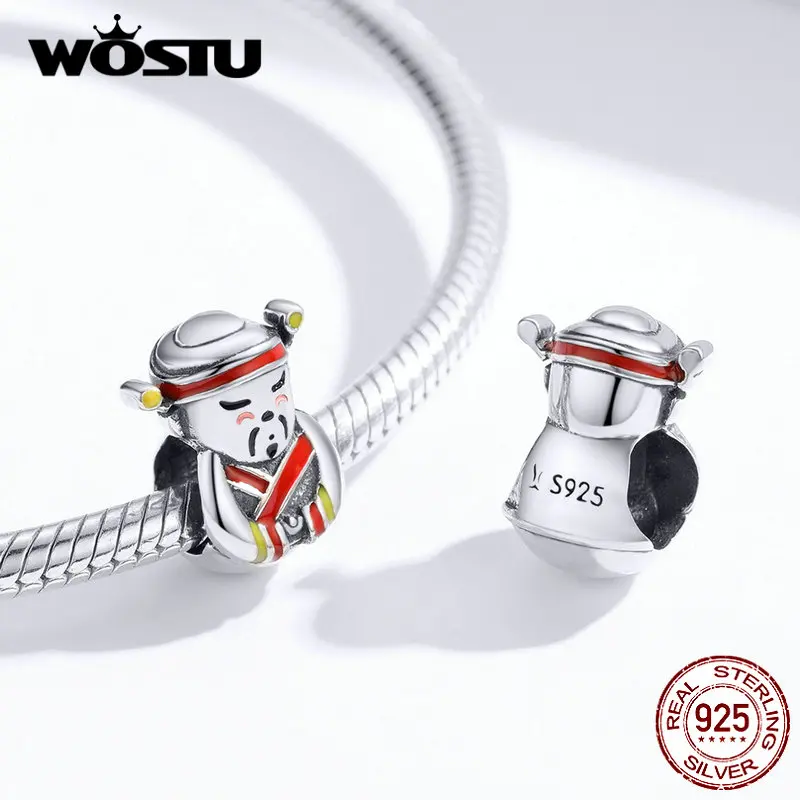 WOSTU, 925 пробы, серебро, Бог богатства, бусины, талисман на удачу, подходит к оригинальному браслету, ожерелье, подарок на год, ювелирные изделия cqcΩ