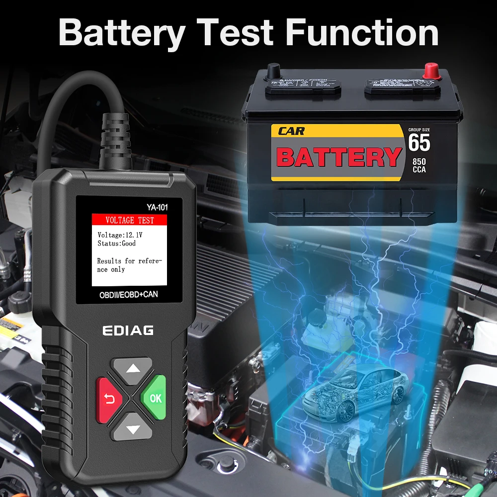 EDIAG YA101 OBD2 сканер кодов бесплатное обновление батареи tast удобно Авто OBD