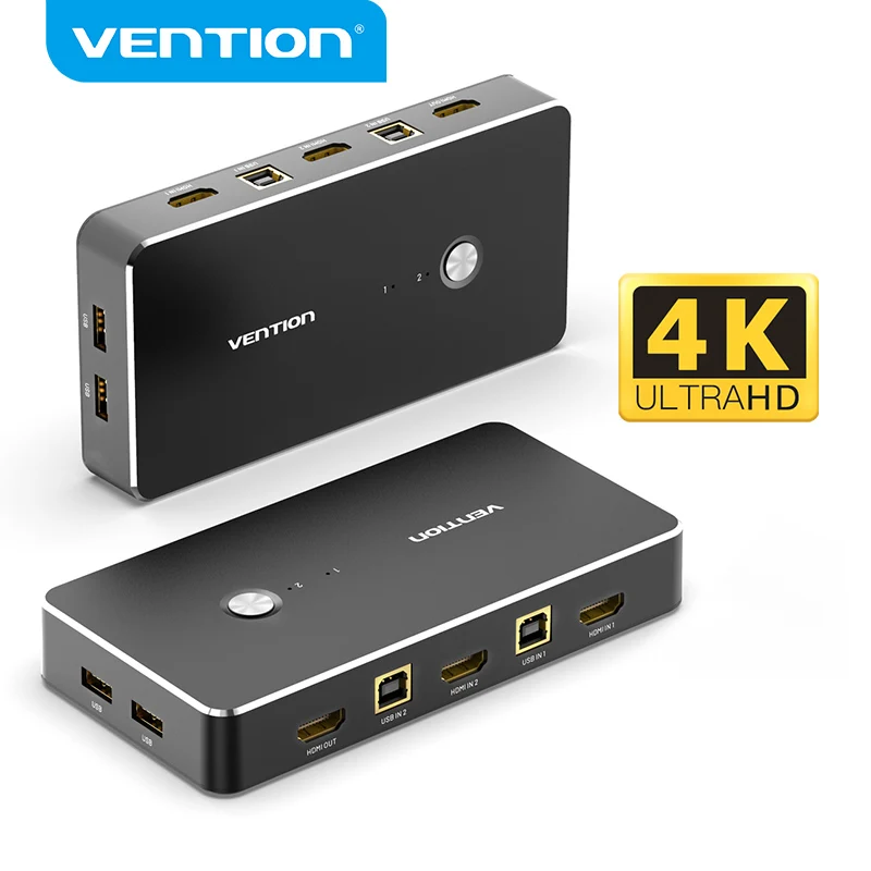 Vention HDMI KVM коммутатор USB 2 0 порты 4K VGA переключатель Spliiter для совместного использования принтера клавиатура