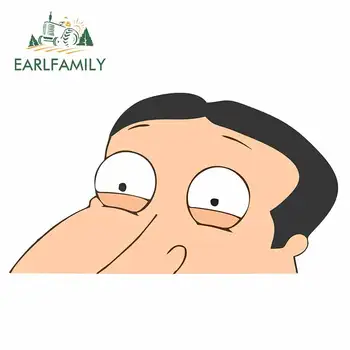 

EARLFAMILY 13cm x 7.2cm For Glen Quagmire Peeking Vinyl Car Stickers Windshield Decal Anime Waterproof Refrigerator Decoration
