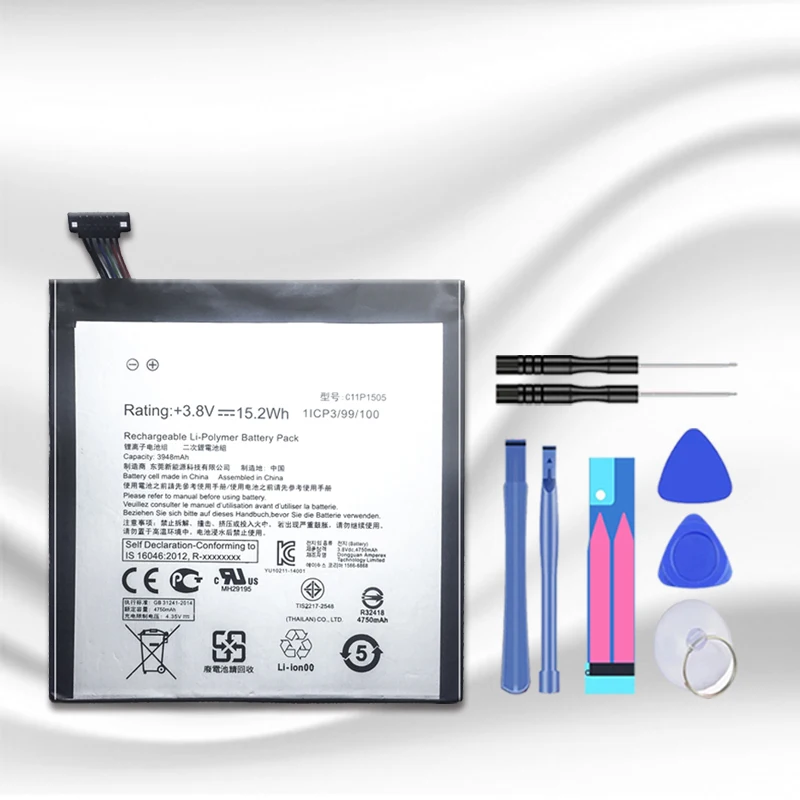 Аккумулятор для планшета C11P1505 для Asus ZenPad 8,0 Z380KL Z380C Z380CX P022 P024 3948 мАч батарея полной емкости Акку+ Инструменты