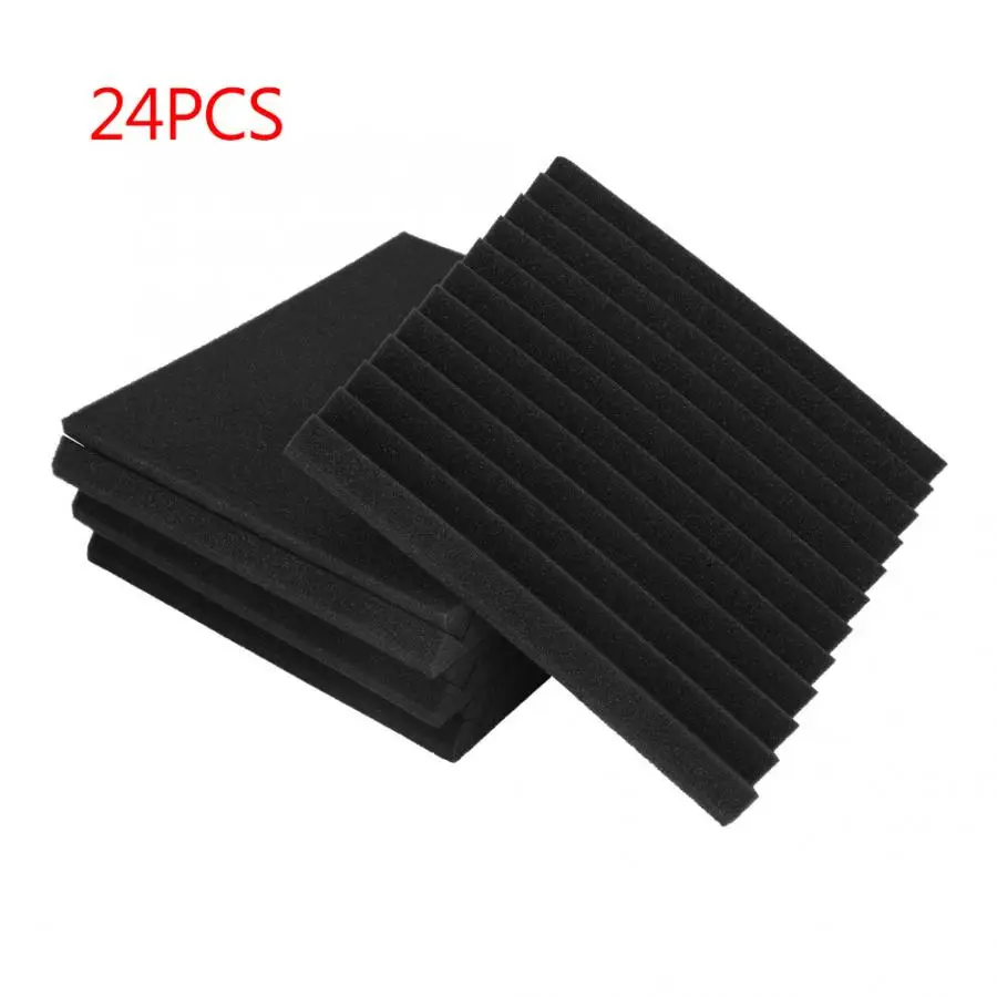 

AU US 24 pcs Soundproofing Foam Studio Acoustic Panels Studio Foam Wedges 30x30x2.5cm Soundproof Absorption Treatment Panel