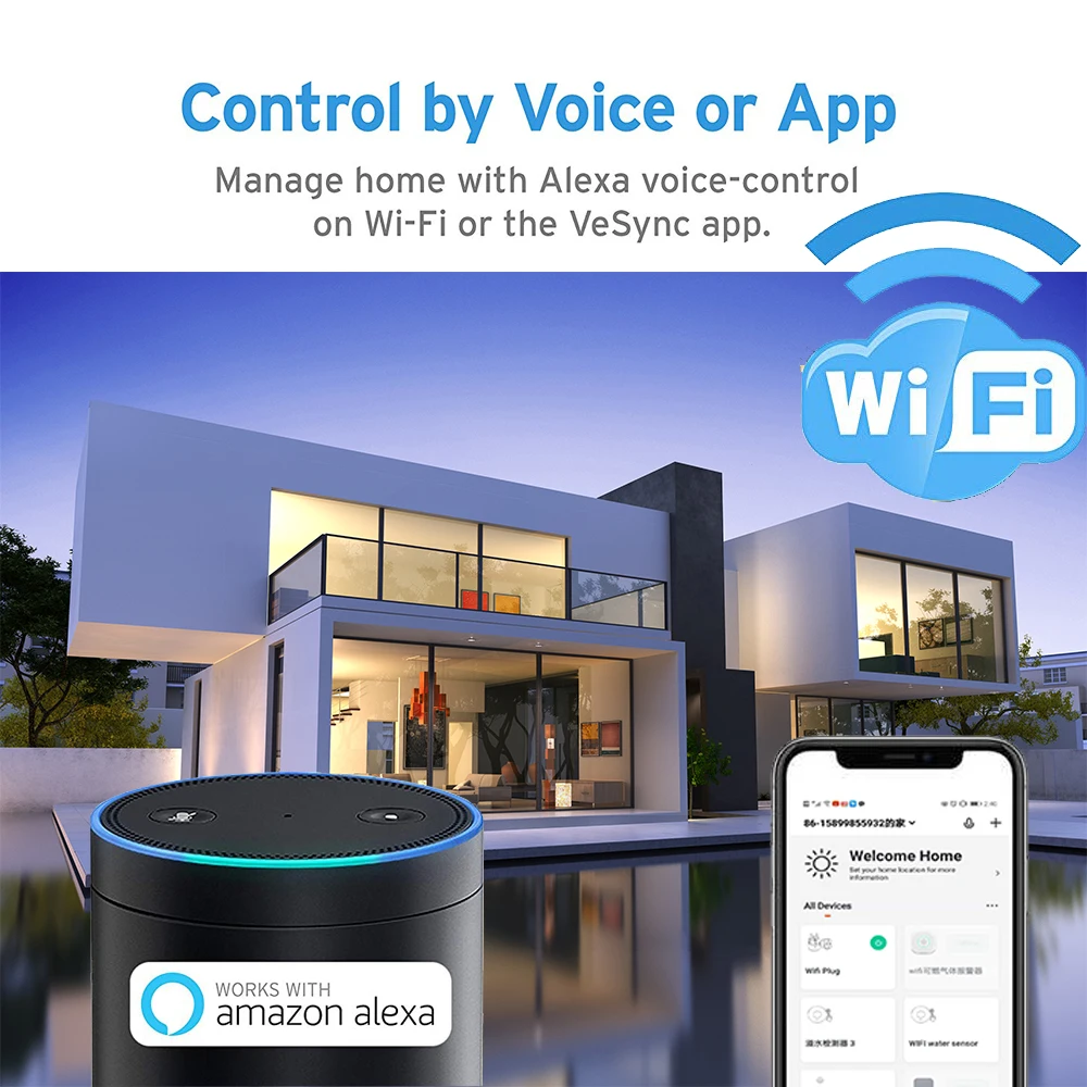 Coolcam Smart Plug EU поддержка Amazon Alexa Google Home, IFTTT дистанционное управление WiFi переключатель мини розетка с функцией синхронизации