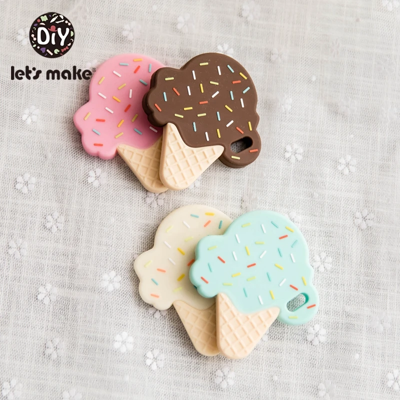 Let'S Make силиконовый Прорезыватель для зубов 100 шт. мороженое Bpa бесплатно мультфильм Diy Аксессуары Детские Прорезыватели для зубов милые игрушки