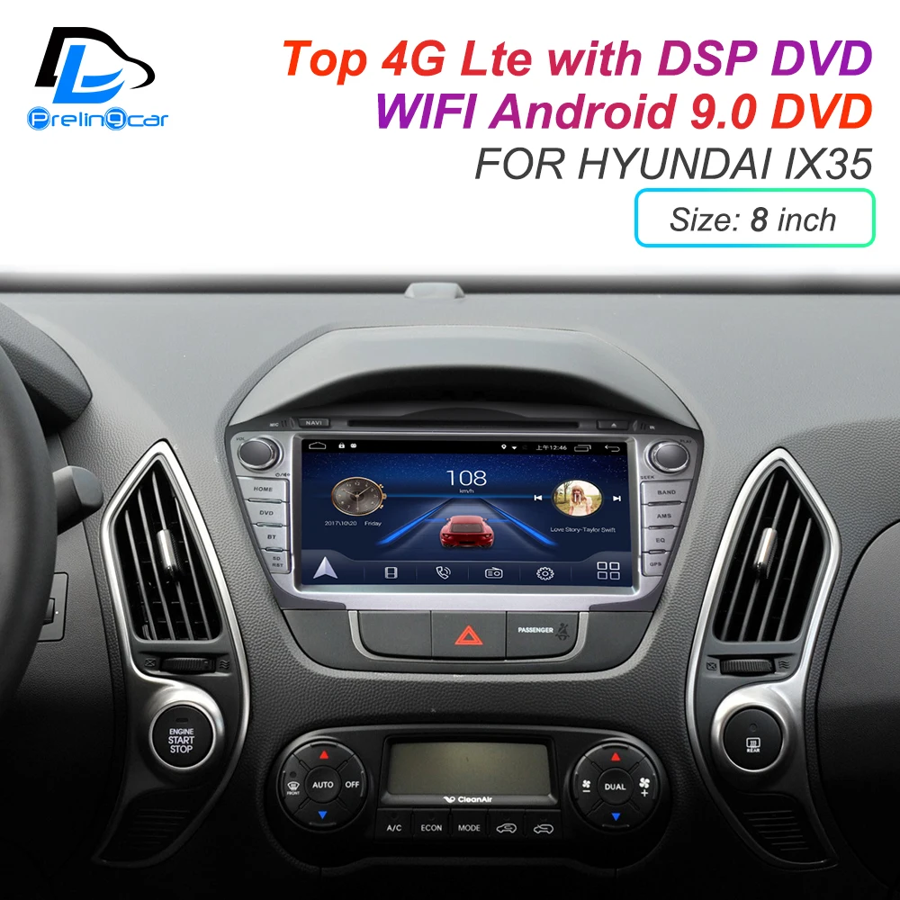 Ips экран DSP звук Android 9,0 2 DIN 4G Lte радио для hyundai IX35 IX45 gps dvd-плеер стерео навигация