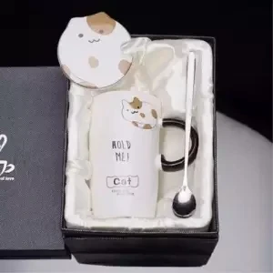 Кружка с крышкой ложка керамическая чашка Женская Студенческая Корейская версия Милая чашка для пары чашка для молока большая емкость чашка для мальчика чашки и кружки