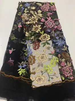 

Nigerian net lace fabric top quality French embroidered net lace fabric SYJ-8986 for party dress