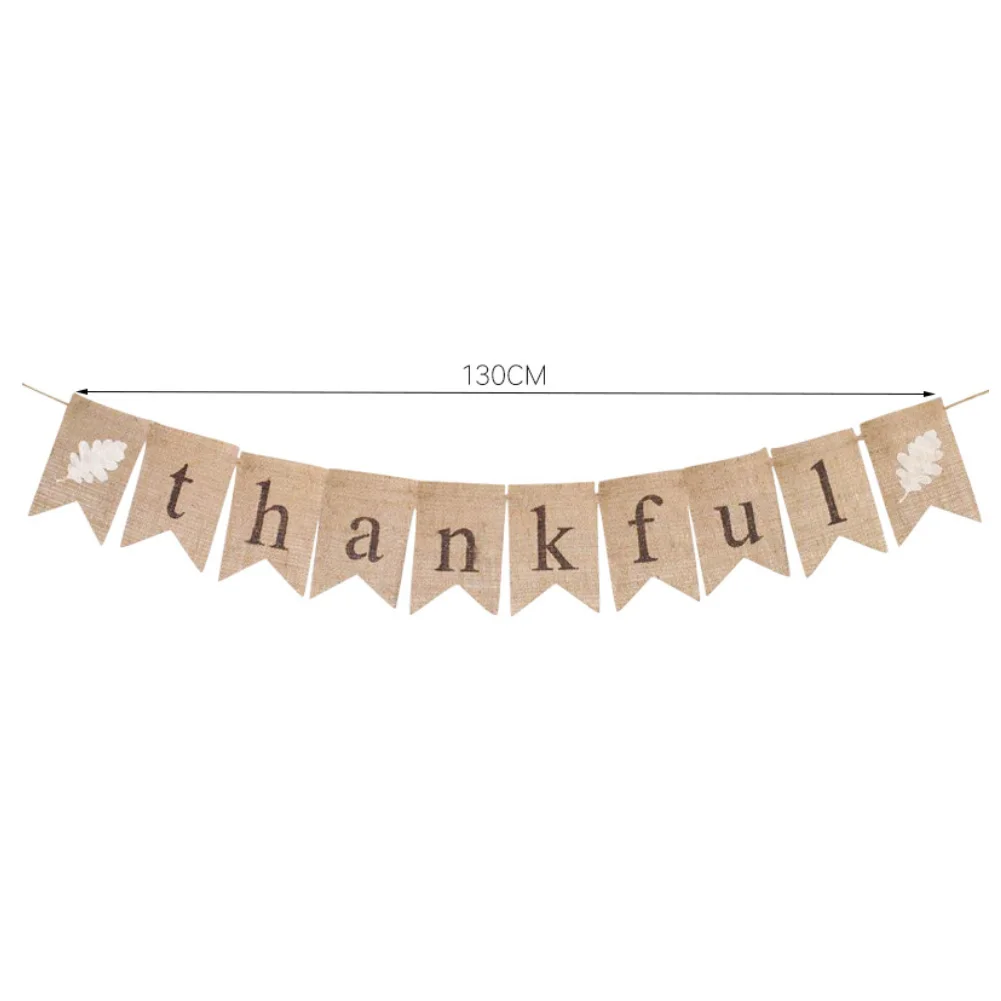 Thanksgiving Day Thankful Maple Bunting Banner Home Party Festival Hanging Decor