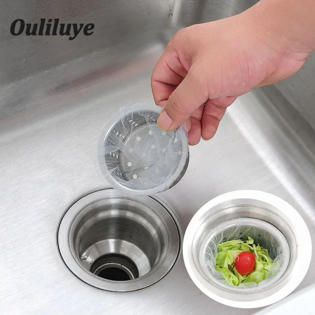 30/100pcs Sink Filter Mesh Kitchen Trash Bag Prevent The Sink From Clogging For Bathroom Strainer Rubbish Bags Sink Accessories 4
