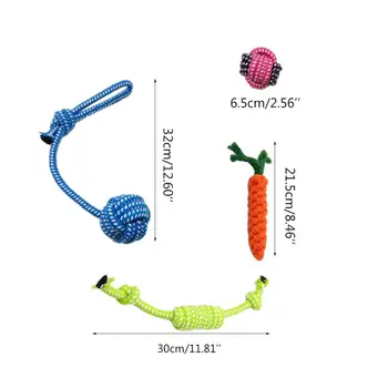 

Small Dog Rope Toy Set Washable Cotton Rope Dog Toy 5-piece Set LX9C