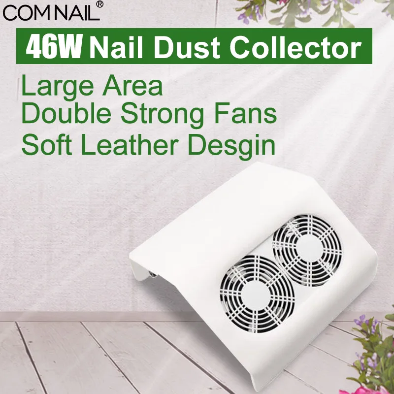 

46W Double Strong Fans Nail Dust Collector Pu Leather Design Nail Salon Tools Equipment Powerful Suction Dust Bag Vacuum Cleaner