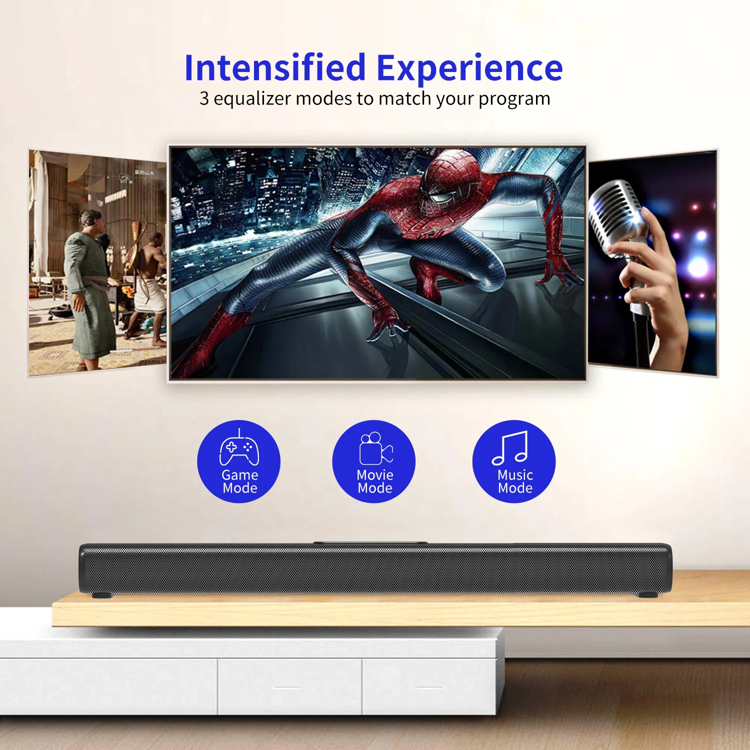 50W TV Soundbar 3D Speaker Sistem Home 