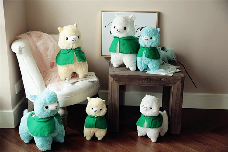 1 шт. 35 см японский Alpacasso мягкие игрушки Kawaii овца Альпака с плащом Куклы Мягкие животные игрушки Дети Рождественские подарки