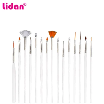 

Plastic Handle Liner Paint Carving Pen Point Drill Manicure Tool Nail Art UV Gel Brushes Set Flat Crystal Painting Drawing Brush