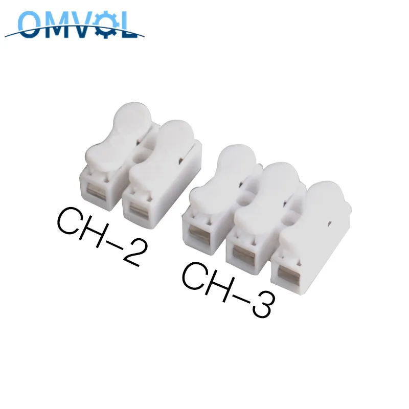 

5PCS CH-2 CH-3 Spring Wire Quick Connector 1P 2P 3P G7 Electrical Crimp Terminals Block Splice Cable Clamp Easy Fit Led